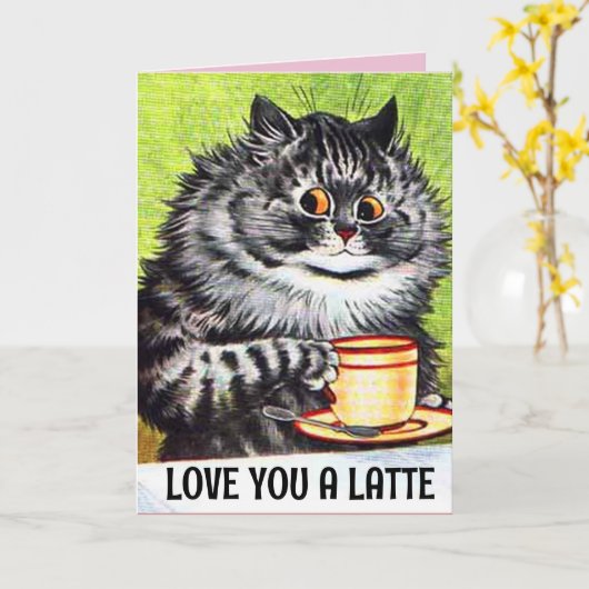 CARTE ART CHAT CAFÉ DE LA SAINT-VALENTIN CARTES GR (Fleur jaune)