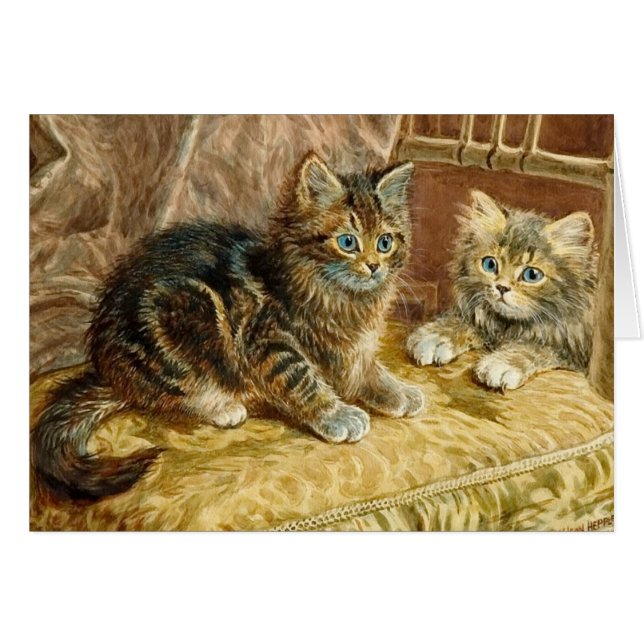 Carte Art Chat : Chats Kitty Vintages - Art Victor (Devant horizontal)