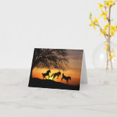 Carte Art Cheval Fun Note (Fleur jaune)