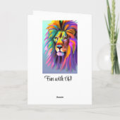 Carte Art coloré de visage de lion (Dos)