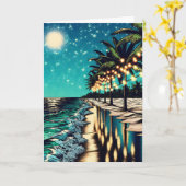 Carte Art côtier joli romantique vierge (Fleur jaune)