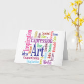 Carte Art créatif et inspiration Word Cloud (Fleur jaune)