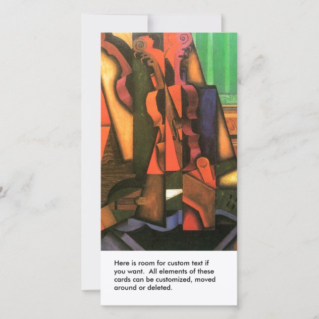 Carte Art cubain Violon et Guitare peinture de Juan Gris (Devant)