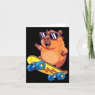 Carte Art d'amant d'animaux détendu avec capybara mignon