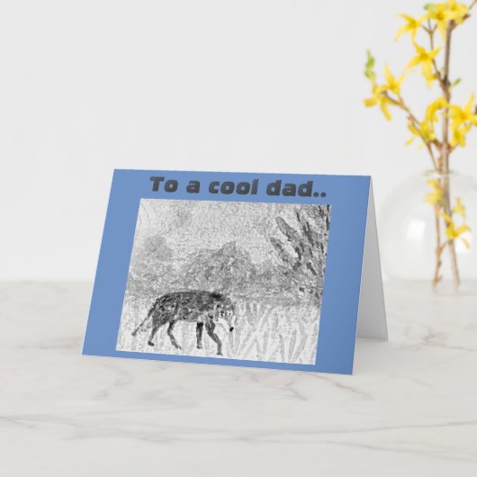 Carte Art d'animal sauvage de croquis de loup pour le (Fleur jaune)