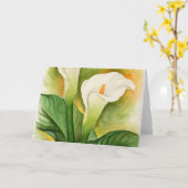 Carte Art d'aquarelle de deux lis de Cala - multi (Fleur jaune)