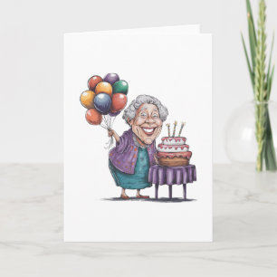 Carte Art de ballon de fête d'anniversaire humoristique