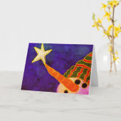 Carte Art de bonhomme de neige abstrait (Fleur jaune)