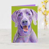 Carte Art de bruit Weimaraner (Fleur jaune)