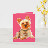 Carte Art de bruit Yorkie (Fleur jaune)