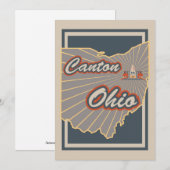 Carte Art de Canton, Ohio Imprimer - Art de Voyage v2 (Devant / Derrière)