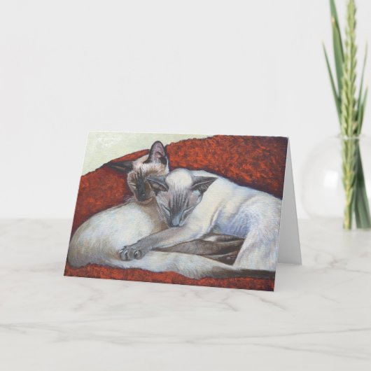 Carte Art de chat siamois de sommeil (Devant)