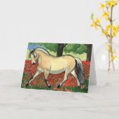 Carte ART de CHEVAL norvégien de fjord (Fleur jaune)