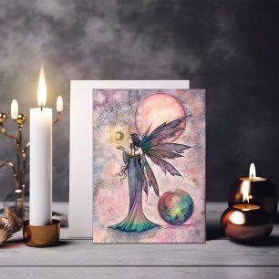 Carte Art de fée de lune en opale de feu par Molly Harri