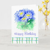 Carte Art de fleur d'aquarelle de joyeux anniversaire de (Fleur jaune)