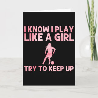 Carte Art de football drôle pour femme Joueuse de footba
