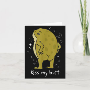 Carte Art de grenouille Cottagecore Embrasse Mes Fesses