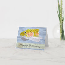 Art de la faune Truite Poisson Anniversaire Crayon