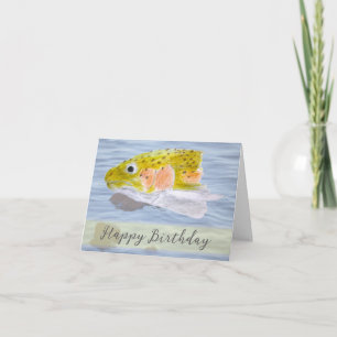 Carte Art de la faune Truite Poisson Anniversaire Crayon