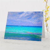 Carte Art De La Mer Bleue Des Caraïbes (Fleur jaune)