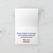 Carte art de la pêche leaping coucher de soleil Joyeux a (Intérieur)