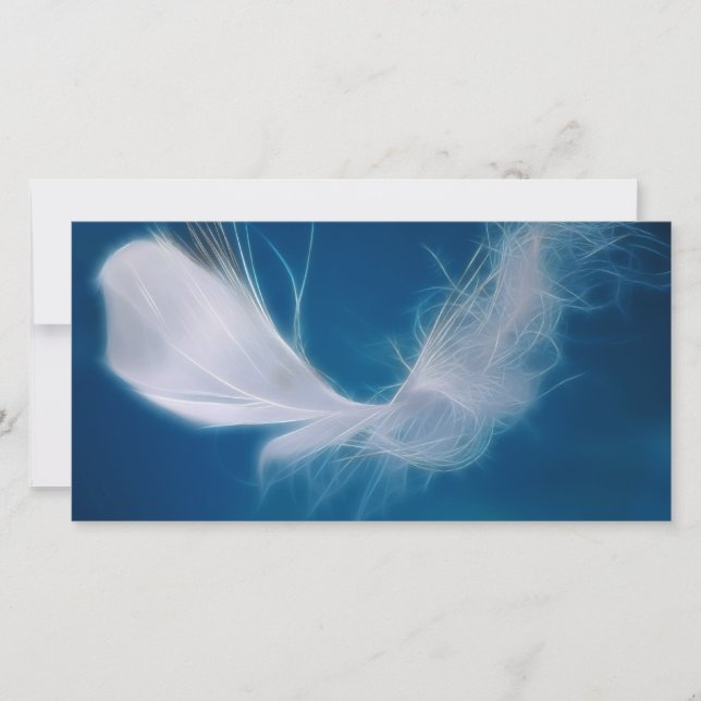 Carte Art de la plume blanche - symbole de pureté et d'i (Devant)