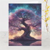 Carte Art de l'arbre fantastique (Fleur jaune)
