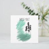 Carte Art de l'arbre vert scandinave simple menthe moder (Debout devant)
