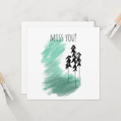 Carte Art de l'arbre vert scandinave simple menthe moder (Devant/Arrière en situation)