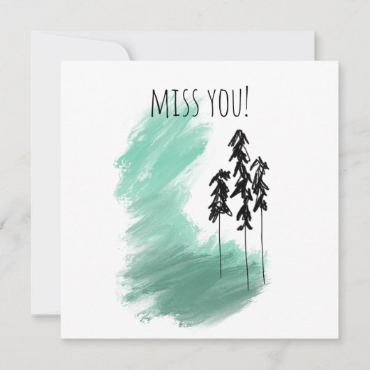 Carte Art de l'arbre vert scandinave simple menthe moder (Devant)