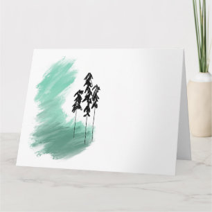 Carte art de l'arbre vert scandinave simple moderne ment