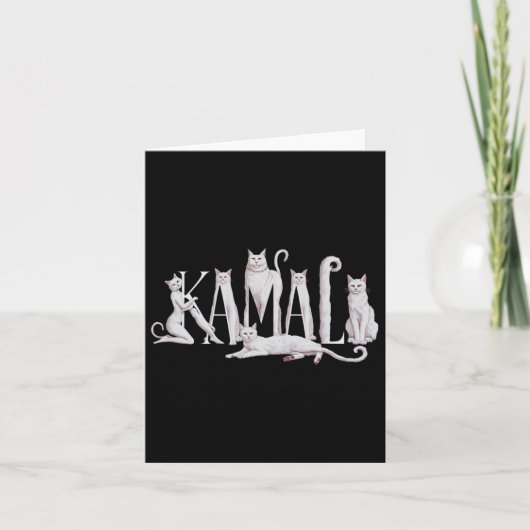 Carte Art de lettrage de chat - Kamala Harris 2024 (Devant)
