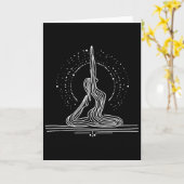 Carte Art de ligne continue de flux de yoga (Fleur jaune)
