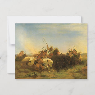 Carte Art de l'Ouest de l'Amérique vintage, chasse au bi