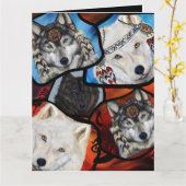 CARTE ART DE LOUP (Fleur jaune)