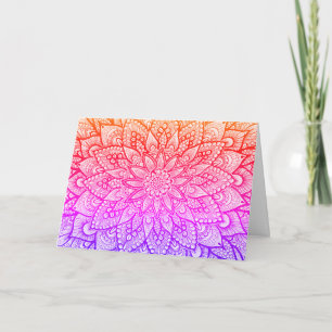 Carte Art de mandala détaillé multicolore Joyeux Anniver