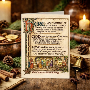 Carte Art de manuscrit enluminé de la chanson vintage Wa