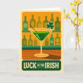 Carte Art de martini de shamrock de la Saint-Patrick du (Fleur jaune)