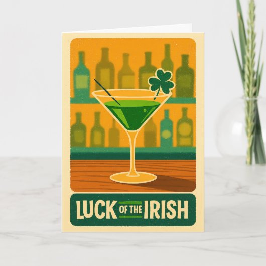 Carte Art de Martini Shamrock de la Saint-Patrick du Mil (Devant)