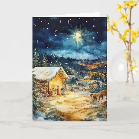 Carte Art de Noël paisible (Fleur jaune)