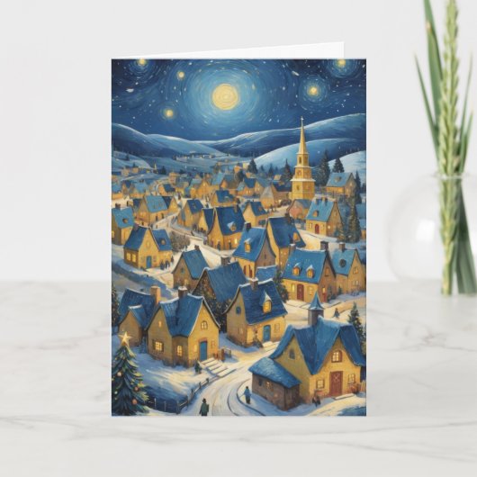 Carte Art de Noël Starry Night sur mesure (Devant)