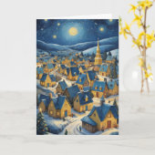 Carte Art de Noël Starry Night sur mesure (Fleur jaune)