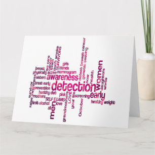 Carte Art de nuage de conscience de cancer du sein