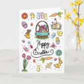 Carte Art de Pâques joyeux (Fleur jaune)