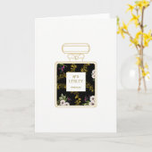 Carte Art de parfum, anniversaire floral noir (Fleur jaune)