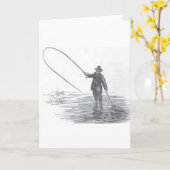 Carte Art de pêche vintage (Fleur jaune)