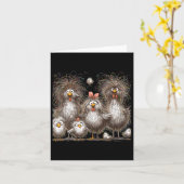 Carte Art de poulet drôle Eagerlys coloré (Fleur jaune)