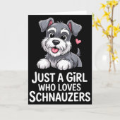 Carte Art de Schnauzer pour femmes filles enfants Mini S (Fleur jaune)