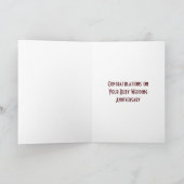 Carte Art Déco 40ème anniversaire Mariage Noms Ruby Red (Intérieur)