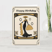 Carte Art Déco Anniversaire (Devant)